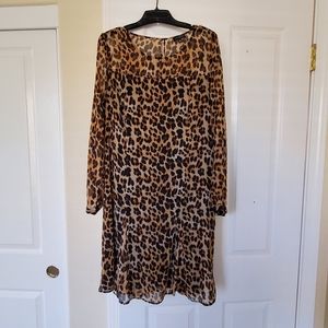 The Limited Long Sleeve Leopard Dress